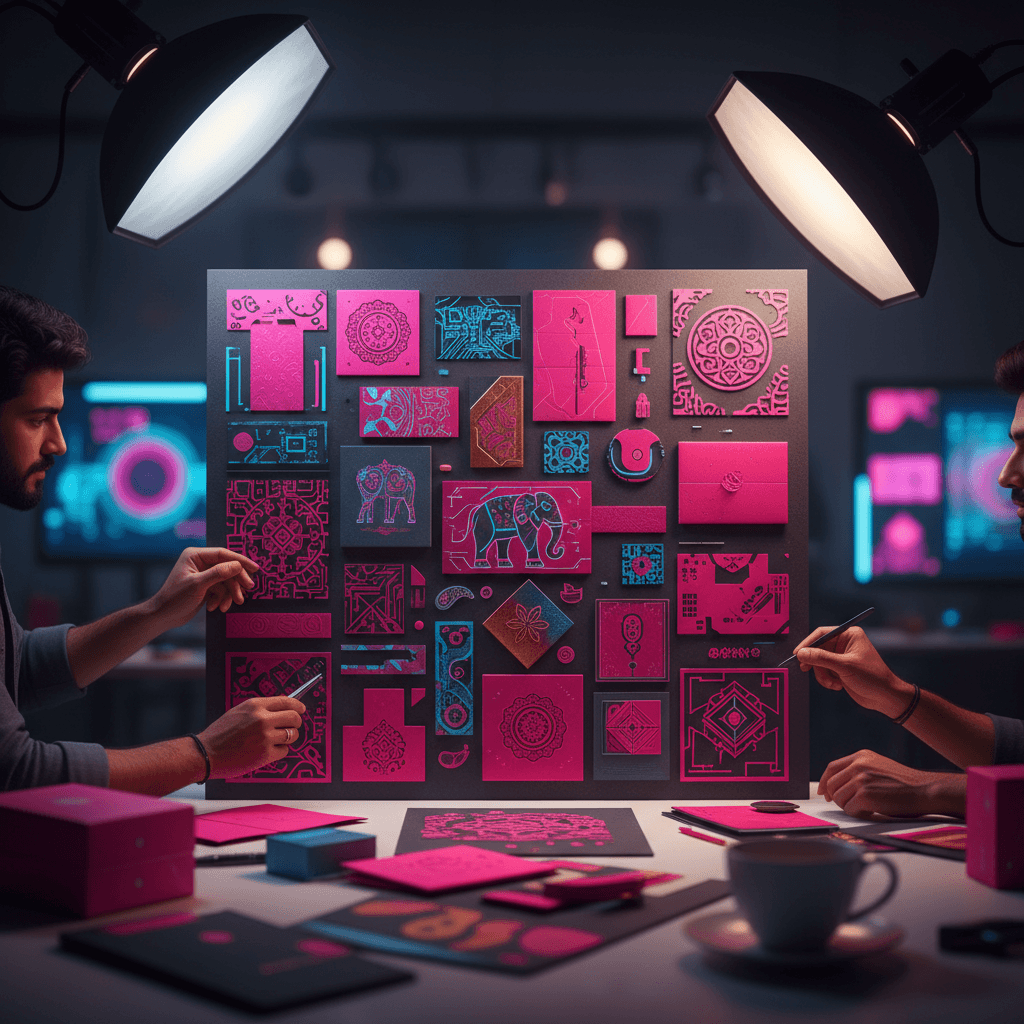 Designers crafting the Festulu packaging moodboard