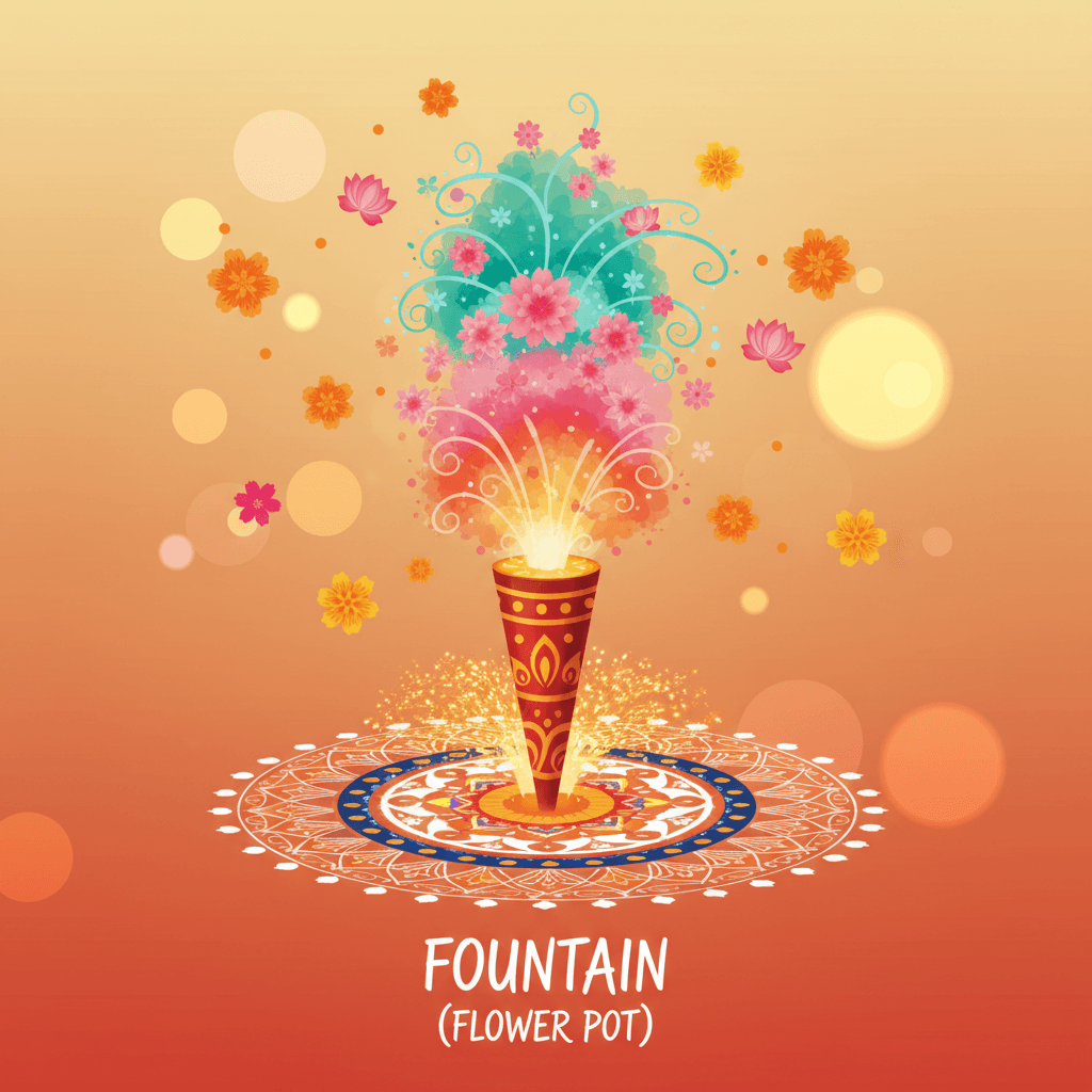 Flower Pot fireworks illustration