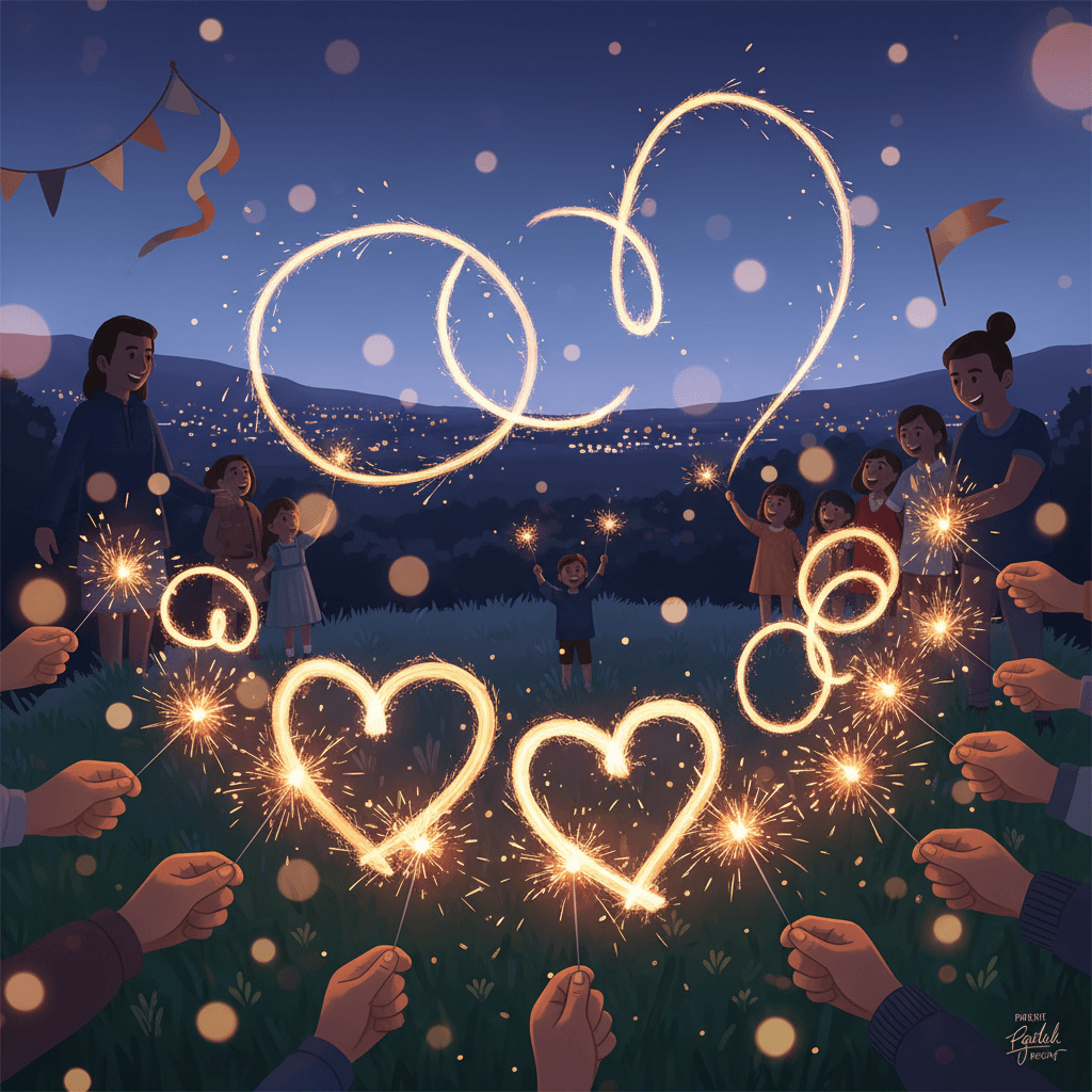 Sparklers fireworks illustration
