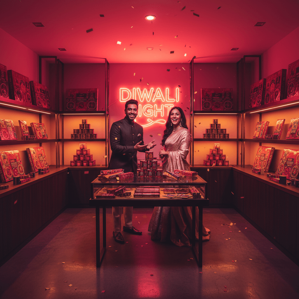 Festulu founders presenting curated Diwali firecrackers